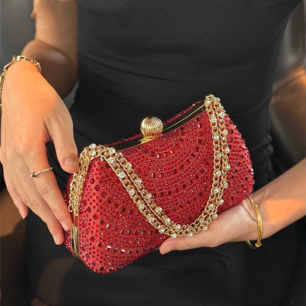 Crystal Rhinestone Evening Clutch Bag