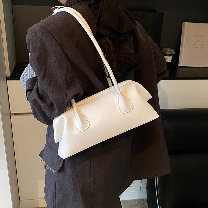 Minimalist Soft Leather Shoulder Bag Elegant Underarm Handbag