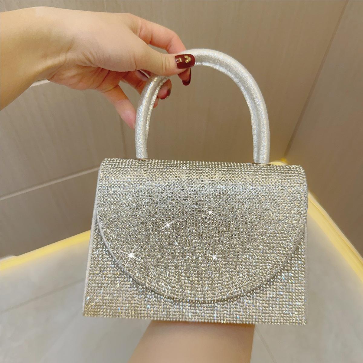 Full Crystal Rhinestone Mini Top Handle Bag