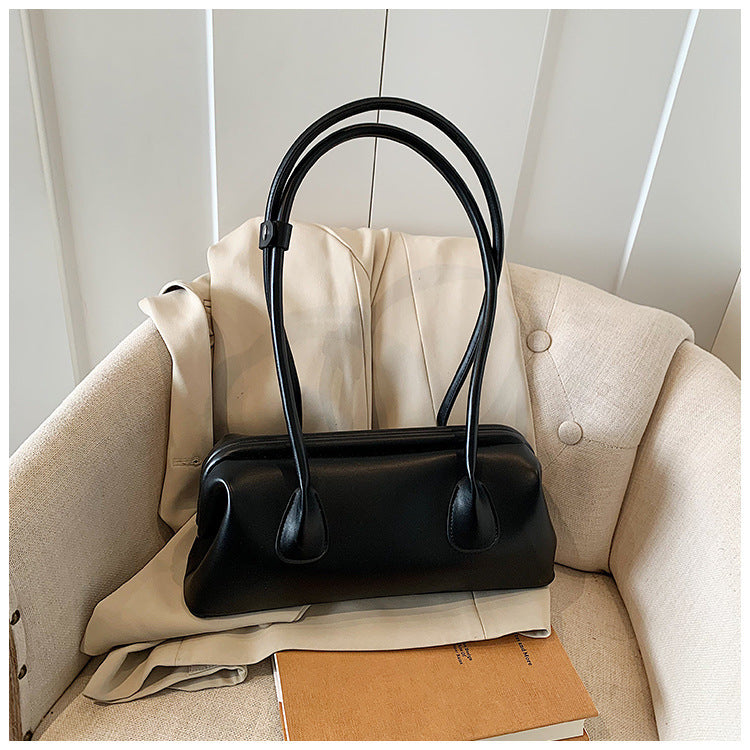 Minimalist Soft Leather Shoulder Bag Elegant Underarm Handbag