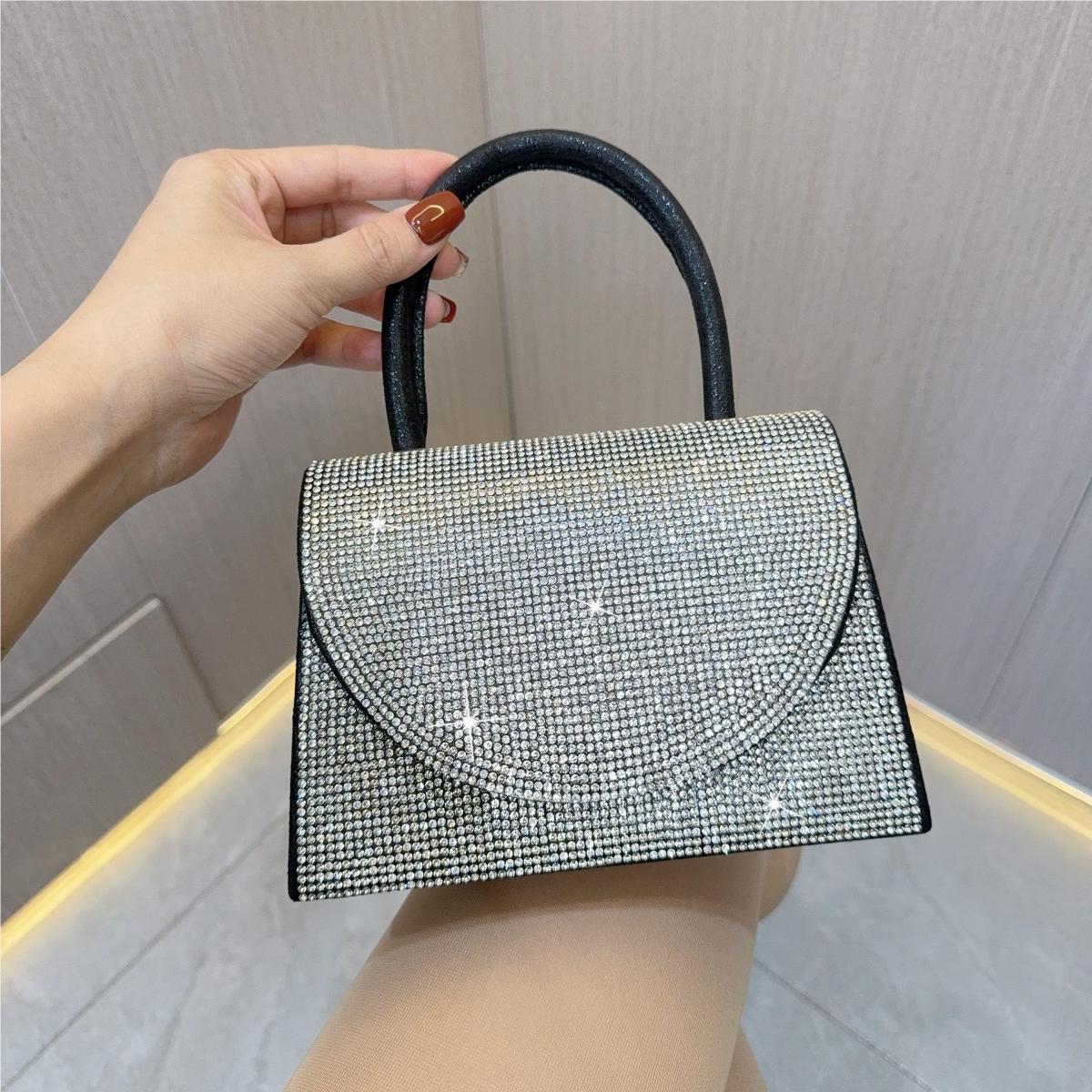 Full Crystal Rhinestone Mini Top Handle Bag