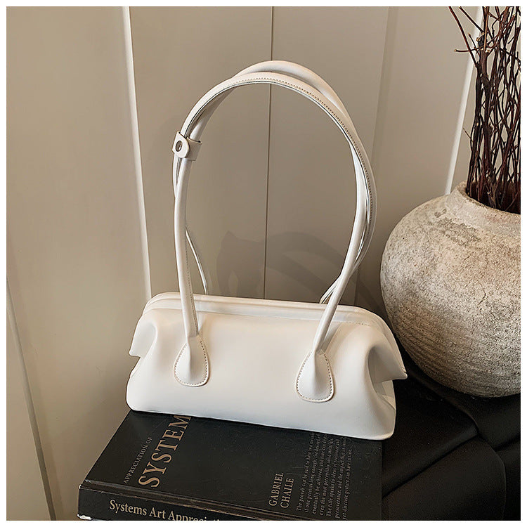 Minimalist Soft Leather Shoulder Bag Elegant Underarm Handbag